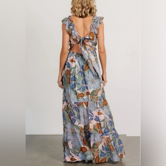 Baltic Born Dress Nylah Back Tie Floral Maxi Dress XL Resortwear - Picture 2 of 16